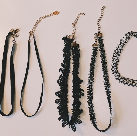 Urban Outfitters Jewelry - Black Choker Set (3)